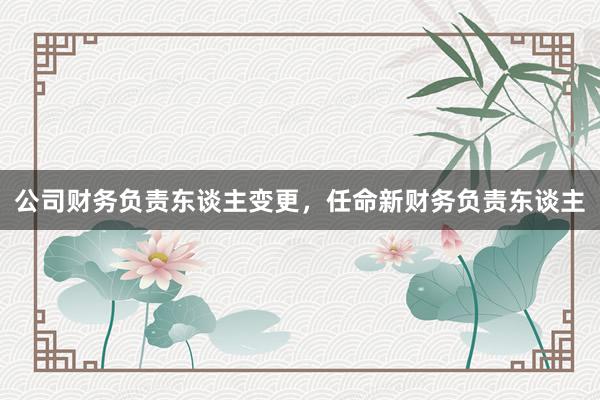 公司财务负责东谈主变更，任命新财务负责东谈主